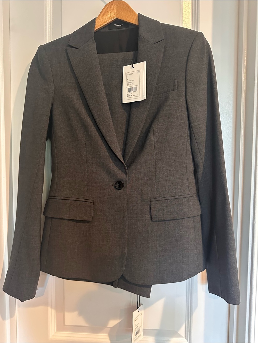 Theory Charcoal Gray Single-Button Women's Blazer